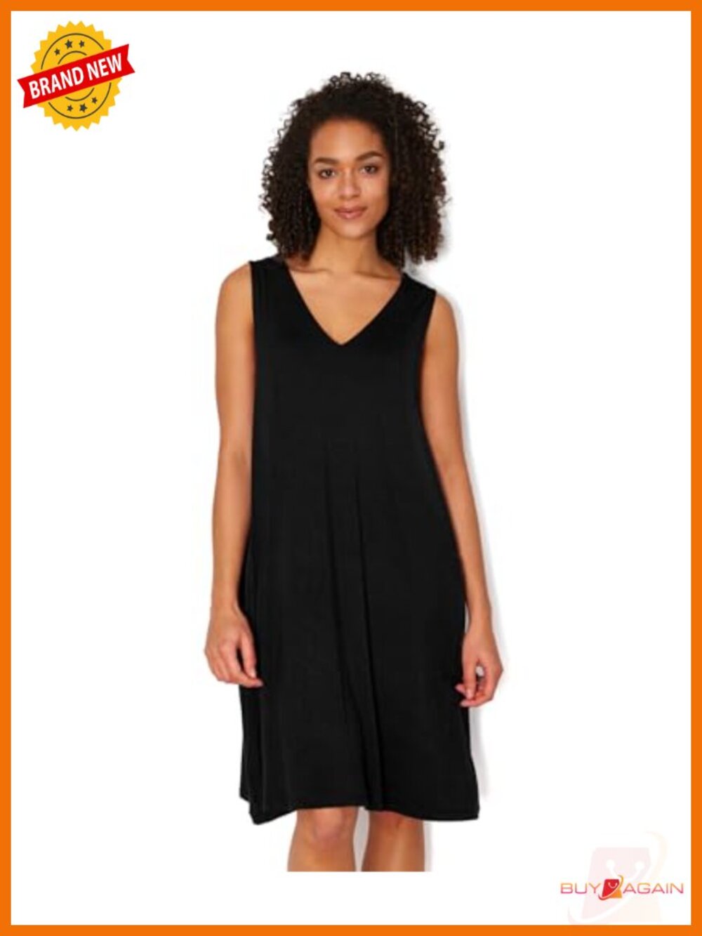 Bamboo Viscose Nightgown V Neck Sleeveless Tank Pajama Dress Pockets